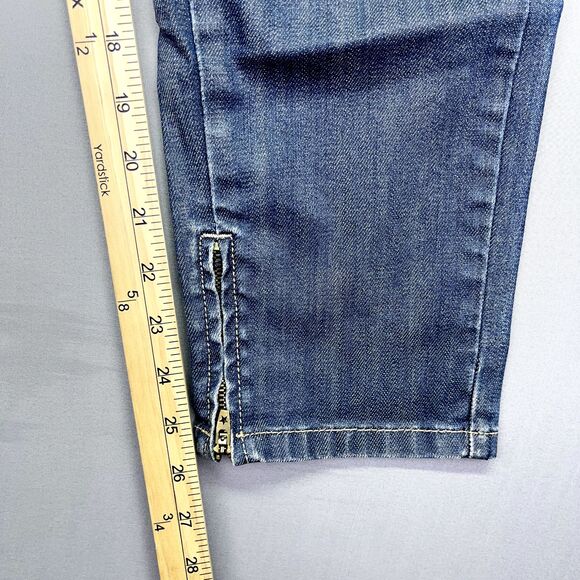Levi's Jeans Size 32x26 Vintage Skinny 582 Blue Dark Wash Mid Rise Ankle Zip - Picture 7 of 16